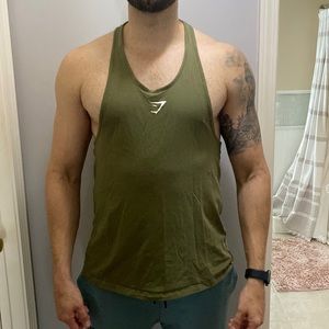 Gym shark mens tank top size xl green